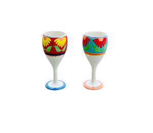 Toms River Floral Wine Glass Set